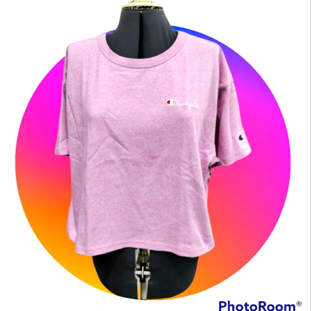 NWT Champion heathered pink women's plus size crop top T-shirt size 2XL
